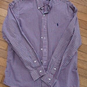 Ralph Lauren Men's Plaid Shirt - Blue and Red